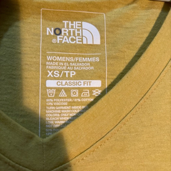 The North Face Women's Yellow V-Neck T-Shirt - Picture 3 of 3
